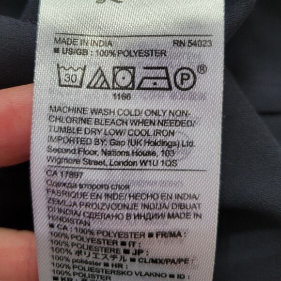 Banana Republic Navy Blue Long Sleeve V-Neck Career Blouse Minimalist - XS - Picture 5 of 6